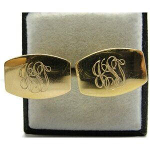 Vintage Cufflinks 1/20 14K Gold Filled Marked D B Engraved "JST"